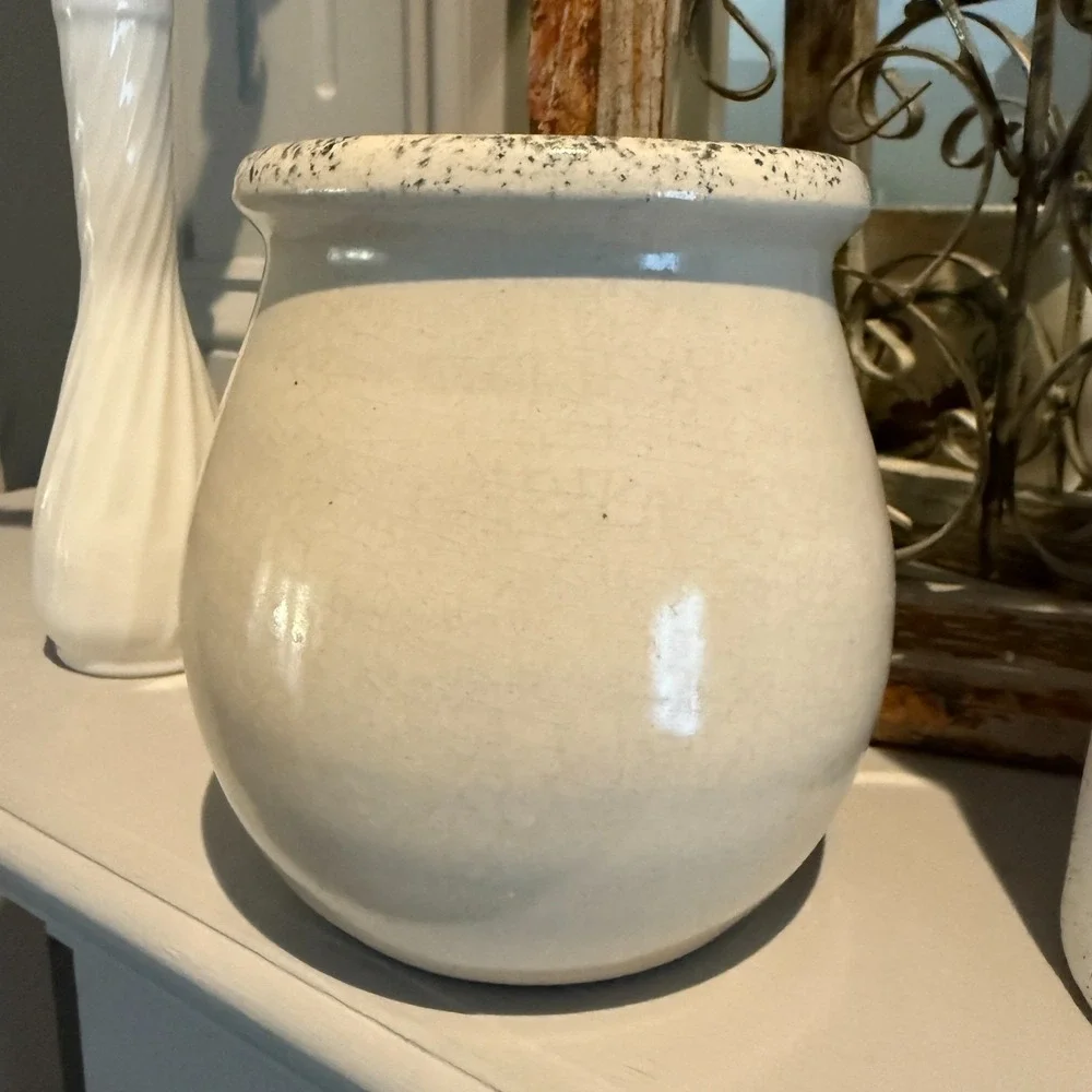 Casey Pottery Marshall Texas Hand Painted Heart Floral Crock Stoneware‎ 27/999